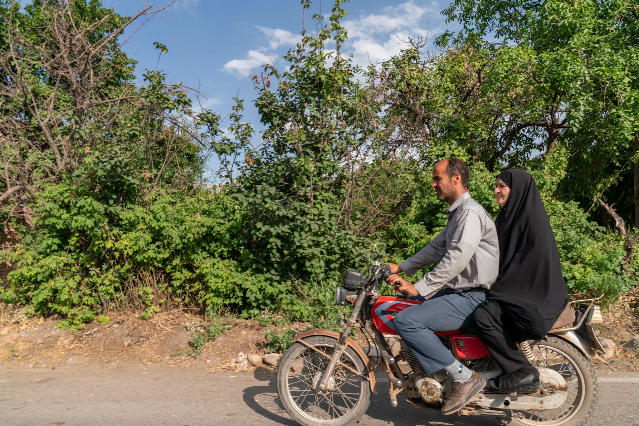 Two on the Red Bike